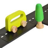 Wooden Track with Cars and Trees